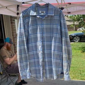 Joseph Abboud light blue plaid button up